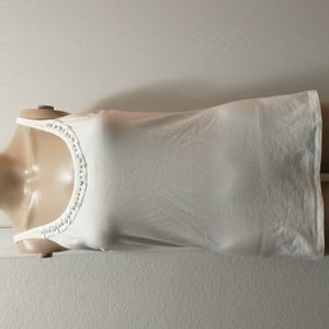 Cream tank top with embellishments
